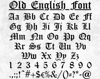 OLD ENGLISH FONT Svg, Old English Alphabet Svg, Old English Letters Svg, Gothic Font Svg, Font Svg, Alphabet Svg, Font Svg for Cricut