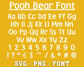 Pooh Bear Schriftart | Schrift | ttf | svg | png | Text | Wort | Basteln