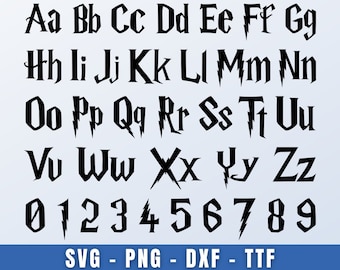 Potter Font SVG TTF, Wizard Font Svg, Magic Font Svg, Halloween Font, Potter Alphabet Svg, Potter Letters Svg, Svg Files for Cricut