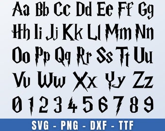 Potter Font SVG TTF, Wizard Font Svg, Magic Font Svg, Halloween Font, Potter Alphabet Svg, Potter Letters Svg, Svg Files for Cricut