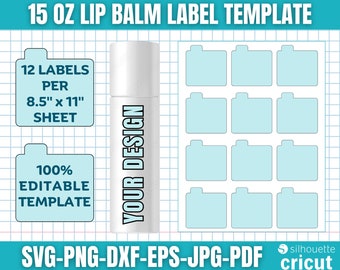 Lip Balm Label Template, Lip Balm Labels, Lip Balm Wrap Packaging, Sublimation Template, Lip Balm Sticker, Template Svg