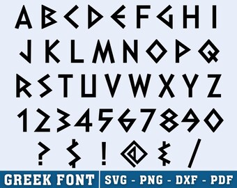 Greek Font SVG PNG, Greek Alphabet, Greek Letters & Numbers – Greek Cricut Font, Silhouette, Canva – Instant Download