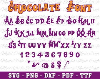 Chocolate Font | Birthday Font | Display Font | Fun Font | Cricut Font | Fonts | Svg | Png | Pdf | Dxf | Ttf | INSTANT DOWNLOAD