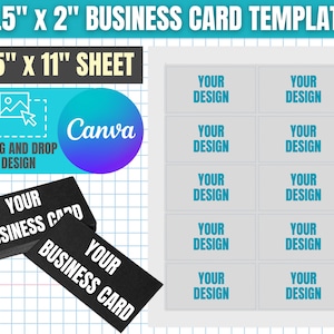 Business Card Template, 3.5”x2” Business Card Template, Canva Business Card, Blank Business Card Template, DIY Business Card