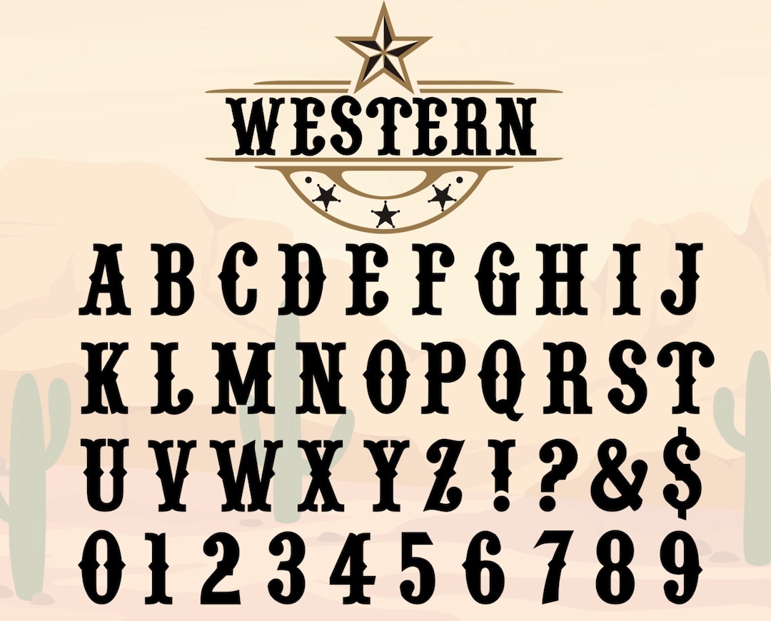 Western Font Svg, Cowboy Font Svg, Cowboy Western Font, Rodeo Font Svg