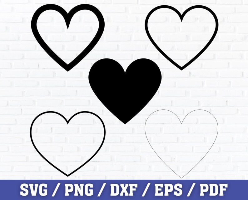 Herzen SVG-Bundle, Herz Umriss SVG, Herzschnitt-Dateien, Herz Clipart, Herzen SVG, Liebe SVG, Png, Dxf, Eps, Pdf Bild 1