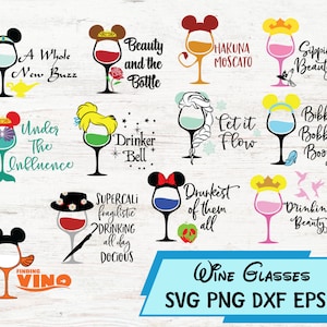 Princess Wine Glass SVG, Wine Svg, Cartoon Svg, Princesses Svg, Princess Wine Glass Cut File, File Silhouette, Printable File, Clipart