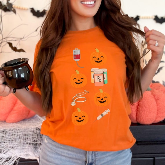Nurse Halloween Shirt Funny Nurse Tshirt Halloween Pumpkin Nurse Gift Tee Shirt For Nurse Halloween