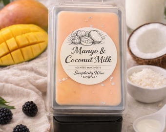 Mango Coconut Milk Wax Melts | Tropical Creamy Scent, Hand-Poured Soy Wax