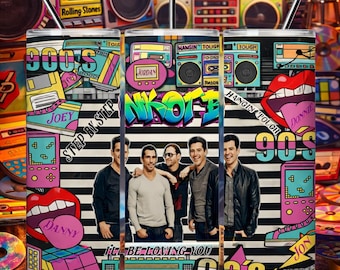 NKOTB Inspired Tumbler | 80s 90s Boy Band Fan Retro Music Travel Mug