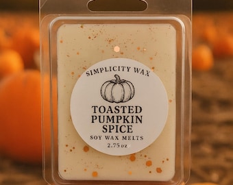 Toasted Pumpkin Spice Soy Scented Wax Melts-Soy-For Wax Warmers-Gift For Her-Fall Scents