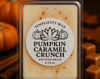 Pumpkin Caramel Crunch Scented Wax Melts-Soy-For Wax Warmers-Gift For Her-Fall Scents