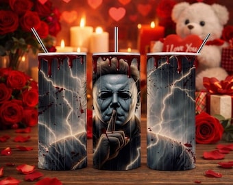 Michael Myers Horror Tumbler,  Stainless Steel 20oz-Dual Insulated-Gift Idea-Scary Horror Movie Fan-Halloween cup