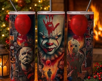 Horror Movie Mashup Tumbler – Stainless Steel Insulated 20oz