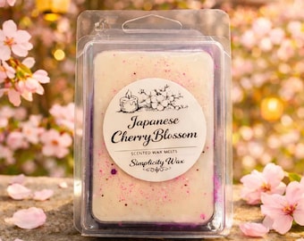 Japanese Cherry Blossom Soy Wax Melts – Floral Spring Scented Cubes for Home, Aromatherapy, & Relaxation