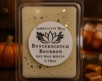 Butterscotch Bourbon Scented Wax Melts-Fall Vibes- Wax Melts-For Wax Warmer-Fall Scents-Gift For Her-Housewarming Gift-Autumn