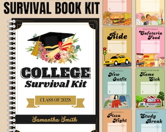 Libro de tarjetas de regalo para la universidad / Paquete de cuidado para la universidad, Regalo de graduación de secundaria, Libro de tarjetas de regalo imprimible, Regalo universitario para niños de padres