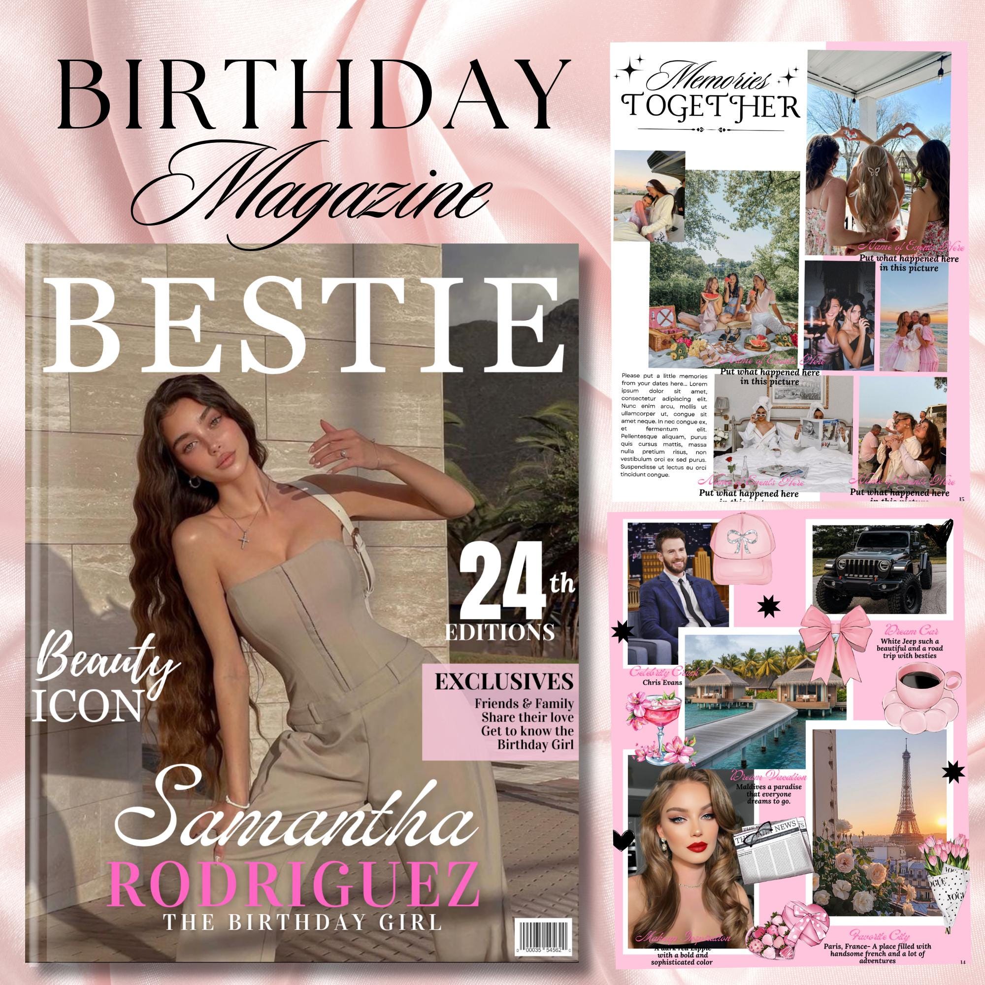 Birthday Magazine for Best Friend Templates Bestie Edition, 40 Pages ...
