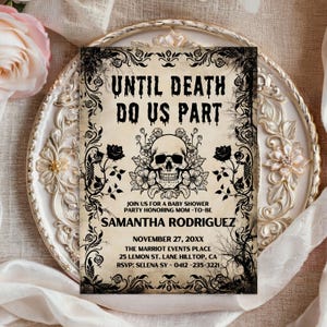 Halloween Gothic Bridal Shower Invitation Template (Digital Download)