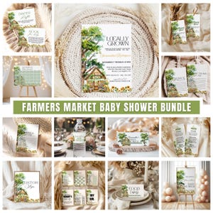 Locally Grown Baby Shower Party Bundle, Farmers Market Baby Shower Bundle, Locally Grown Baby Shower Games, Homegrown Baby Shower Bundle