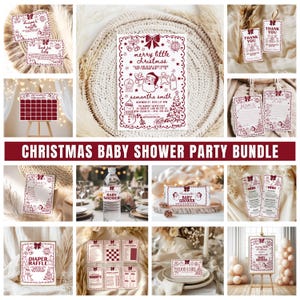 Christmas Baby Shower Bundle, Santa Baby Shower Party Bundle, Holiday Christmas Winter Baby Shower Bundle, Merry Little Baby Shower Bundle