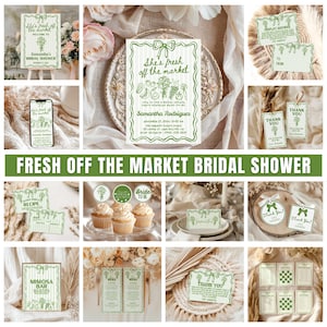 Fresh Off the Market Bridal Shower Bundle, Farmers Shower Invite