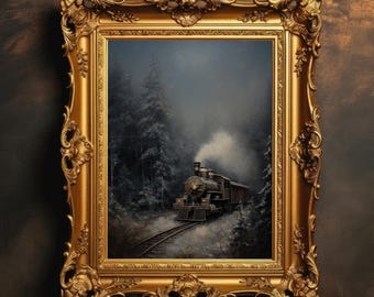雪の中の列車 モネ ギャラリー ウォール アート プリント ヴィンテージ 