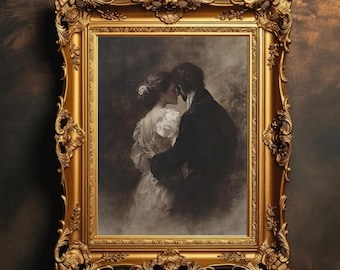 Vintage Romance Art | Dark Academia Print, Wedding Wall Art, Vintage Victorian Decor, Gothic Aesthetic, Digital Download, PRINTABLE