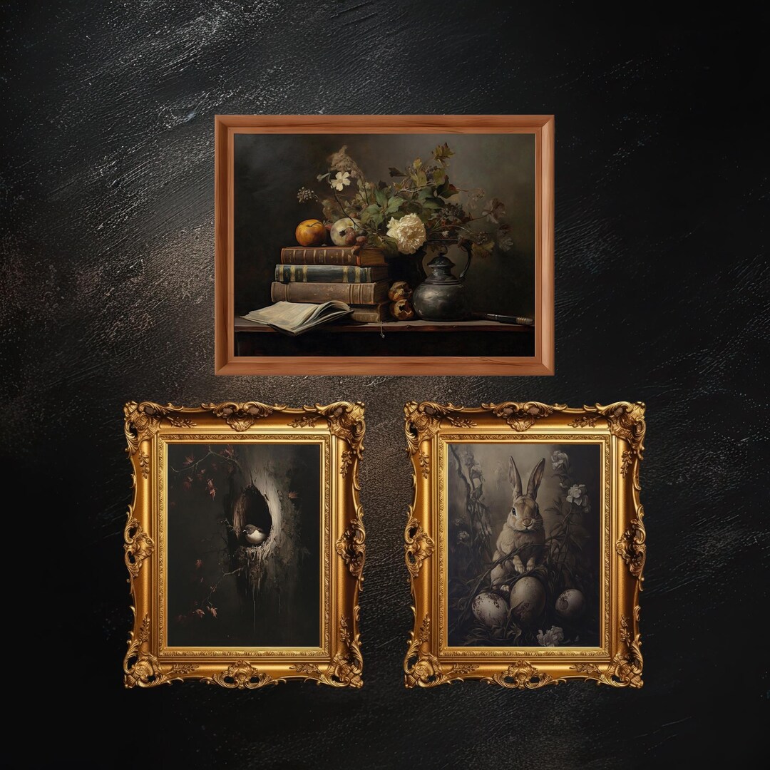 Set of 3 Dark Academia Prints | Gallery Wall Art, Still Life ...