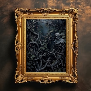 Deadly Vines | Dark Cottagecore Wall Art, Moody Botanical Printable, Goblincore Decor, Macabre Wall Print, Gothic Decor, Digital Download