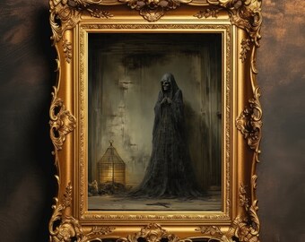 Scheletro abbandonato / Arredamento gotico, Stampe Dark Academia, Arte murale gotica, Estetica vintage, Arredamento gotico, Arte gotica malinconica, DL digitale