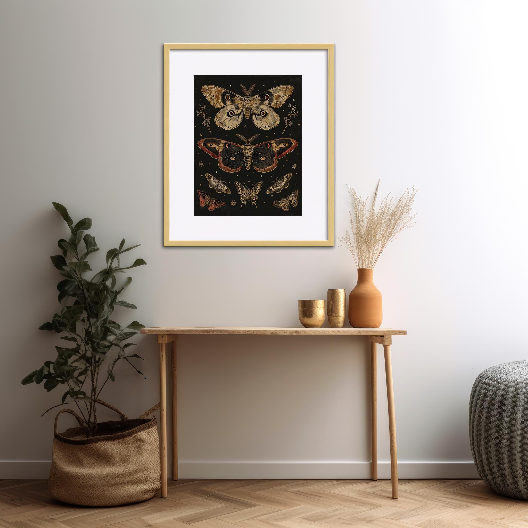 Gothic Moths | Dark Academia Decor, Vintage Oil Painting, Rustic Wall ...