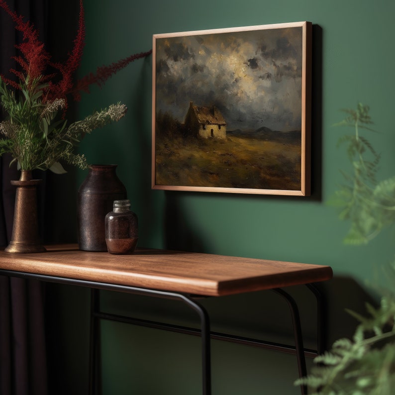Pastoral House | Rustic Farmhouse Art Print, Antique Oil Painting ...