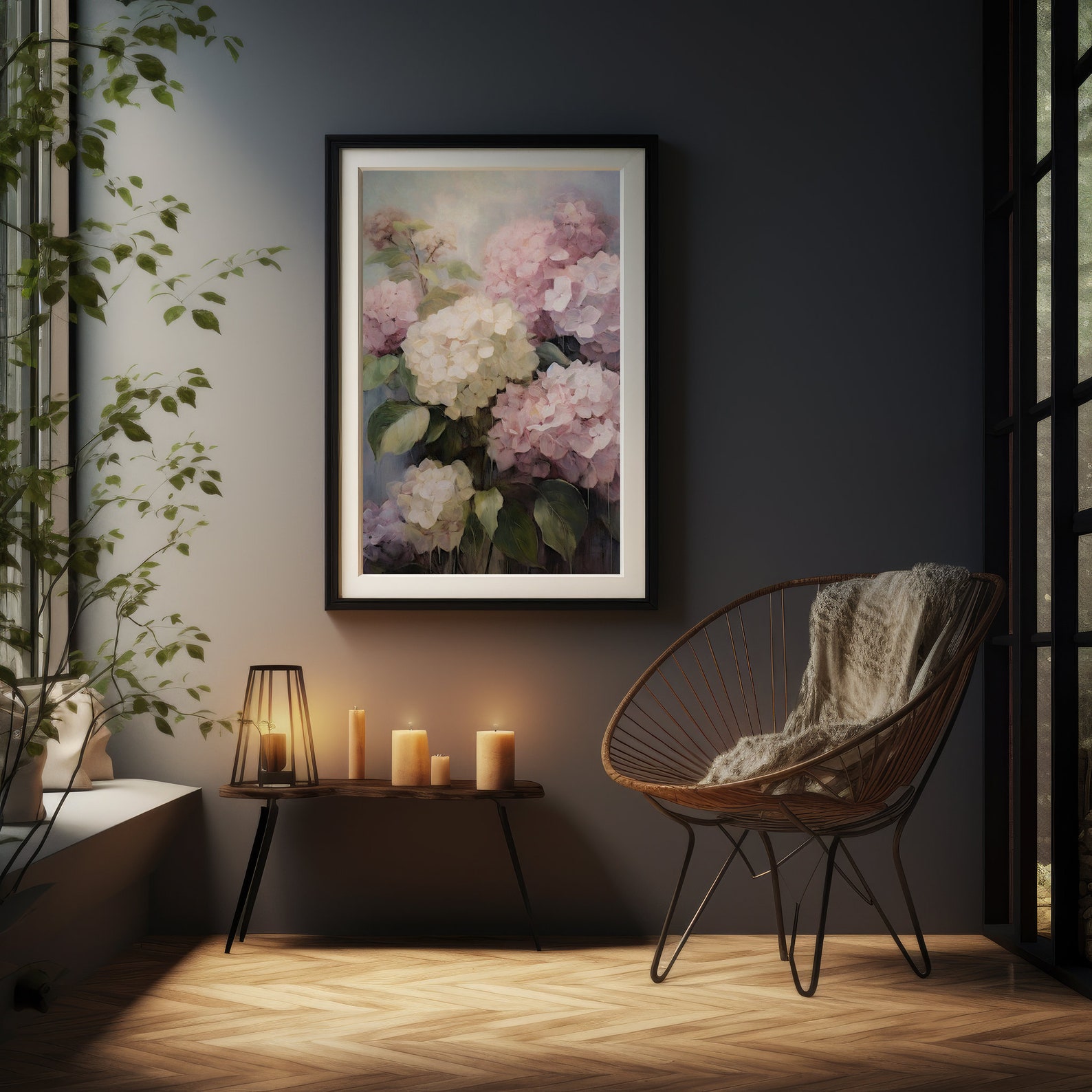 Hydrangea Art Print | Floral Wall Art, Botanical Decor, Vintage Flower ...