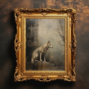 Wolfswald | Dark Academia, Naturästhetik, Antikes Ölgemälde, Gothic Wandkunst, Wohnkultur, Vintage, digitaler Download