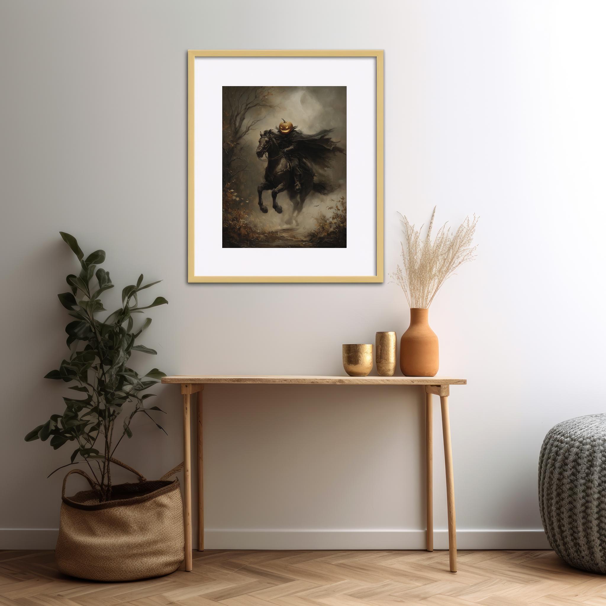 Headless Horseman Pumpkin Rider | Gothic Halloween Wall Art, Dark ...