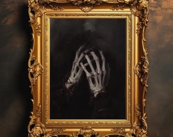 Gotisk händermålning | Dracula vampyrtryck, gotisk konst, mörkt cottagecore-tryck, stämningsfull väggkonst, digital nedladdning, utskrivbar