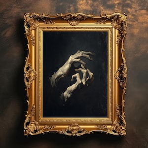 Ethereal Hands | Dark Gothic Art, Vintage Oil Painting, Moody Wall Decor, Victorian Aesthetic, Halloween Print, Digital Download PRINTABLE