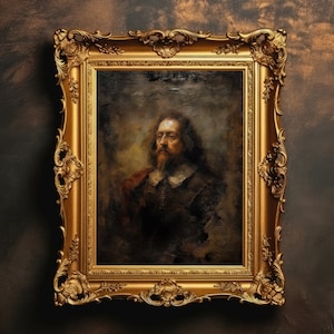Victorian Man | Portrait Painting, Vintage Oil, Dark Moody Portrait, Dark Academia, Antique Aesthetic, Digital Download, Printable