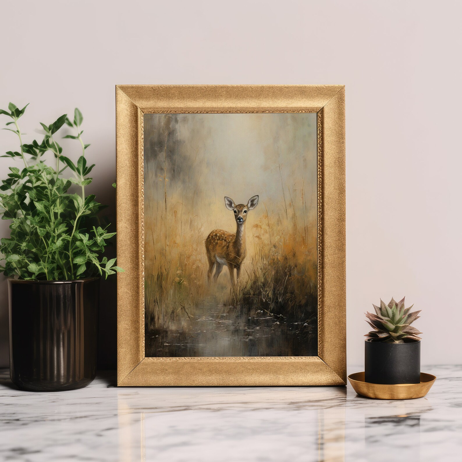 Deer Marsh Cottagecore Prints, Fall Home Decor, Oil Painting Aesthetic ...