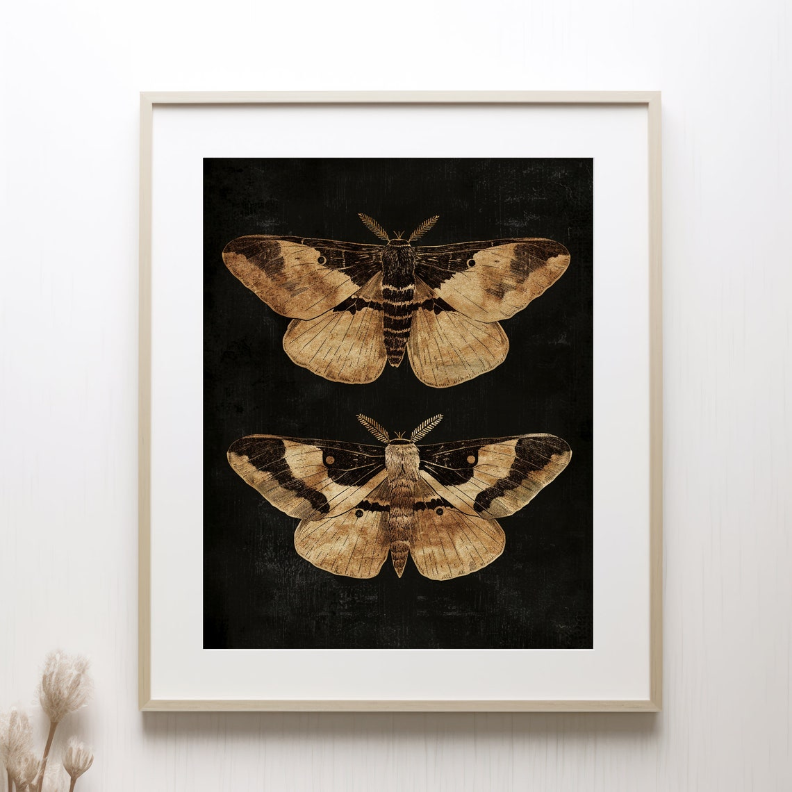 Rustic Moths | Dark Academia Print, Vintage Aesthetic, Moody Wall Art ...
