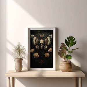 Skull Moth | Gothic Skull Print, Horror Wall Art, Evil Skull Poster ...