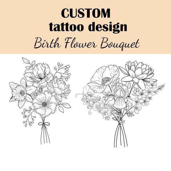Rose Bouquet Tattoo - Etsy