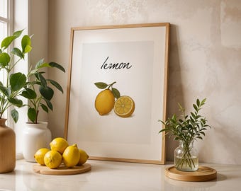 Vintage Lemon Kitchen Print: Rustic Citrus Wall Art (Digital Download)