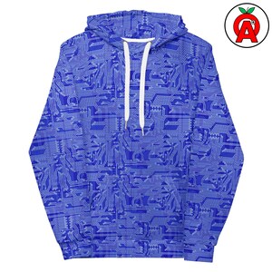 Circuit Board Hoodie, Engineer AOP Hoodie, Tech Unisex Top, Maker Graphic Pullover, Digital Soft Sweater