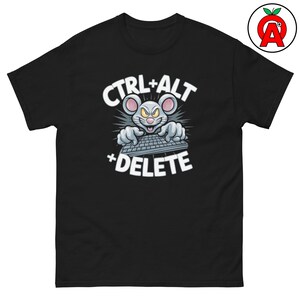 T-shirt met computermuisprint, T-shirt met technische humor, klassiek Control T-shirt, casual top voor hackers, T-shirt met ronde hals voor programmeurs, unisex T-shirt voor codeerders
