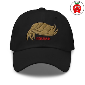 Donald Trump Hair Embroidered Dad Hat - Adult Unisex, Political Statement Cap, Patriotic Headwear, Gifts for Republicans, Trump Supporters