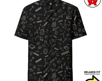 Science Gift for Men, Chemistry Hawaiian Shirt, Math Teacher Gift for Dad, Physics Shirt for Husband, STEM Professor Gift, Nerd Shirt
