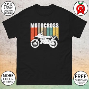 Motocross T-shirt - Dirt Bike Racing Graphic Tee - Unisex Cotton Shirt - Gift Ideas for Riders, Racers, Motorsport Fans, Christmas, Birthday