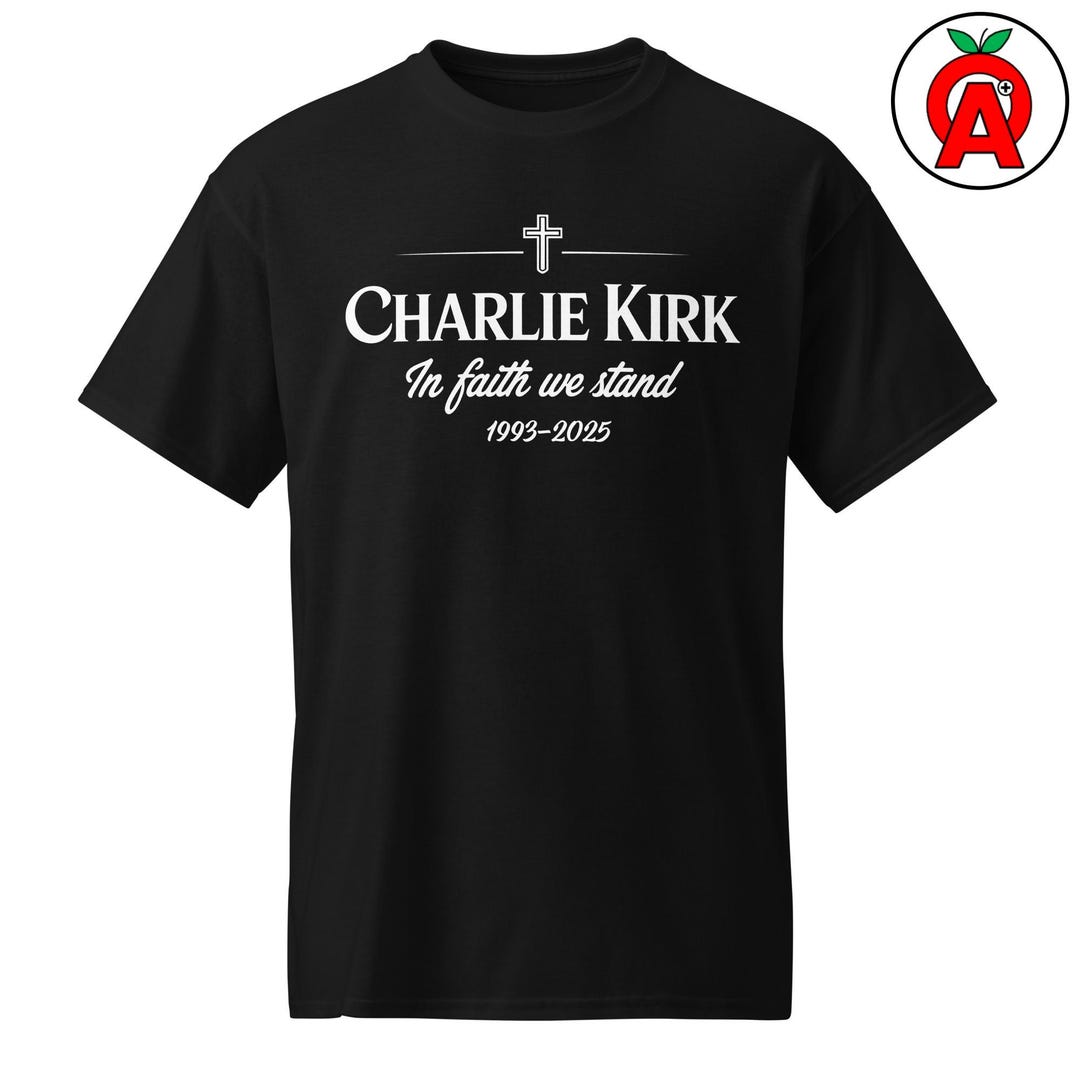 Charlie Kirk in Faith We Stand, Adult Unisex Dryblend T-shirt